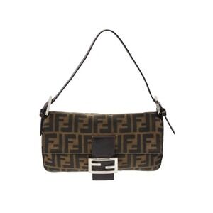 FENDI Mamma Bucket One Shoulder Hobo bag Zucca canvas leather brown